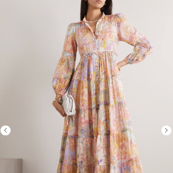 Zimmermann Belted Cotton Tiered Dress -perfect for special occasions - Picture 1 of 14
